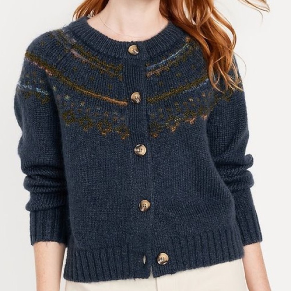 Old Navy Fair Isle Cardigan Sweater